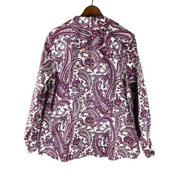 Charter Club Paisley Button Down Blouse, Women's Size 16W - Picture 8 of 11